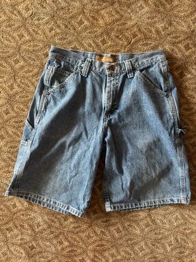 Vintage Lee Men's or women’s Light Blue Denim Carpenter Shorts